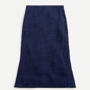 JCrew Textured Skirt with Peplum, Navy (16) NWT
